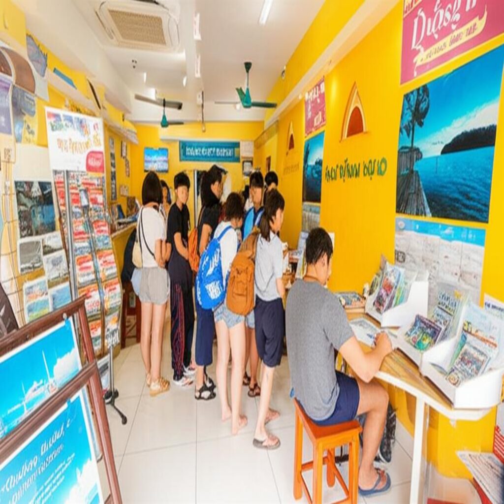 Nhân viên tư vấn vé máy bay tại Hội An.