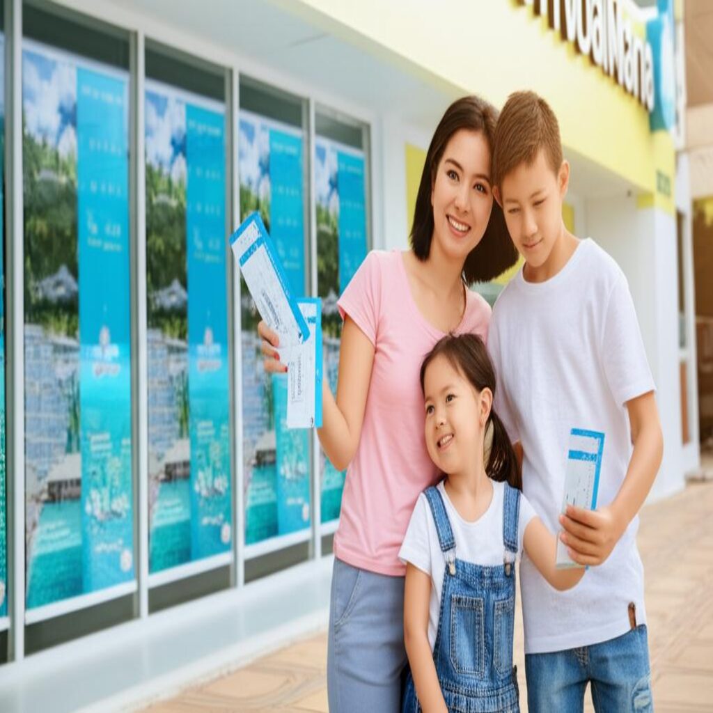 Gia đình chọn vé máy bay du lịch ở Vũng Tàu.